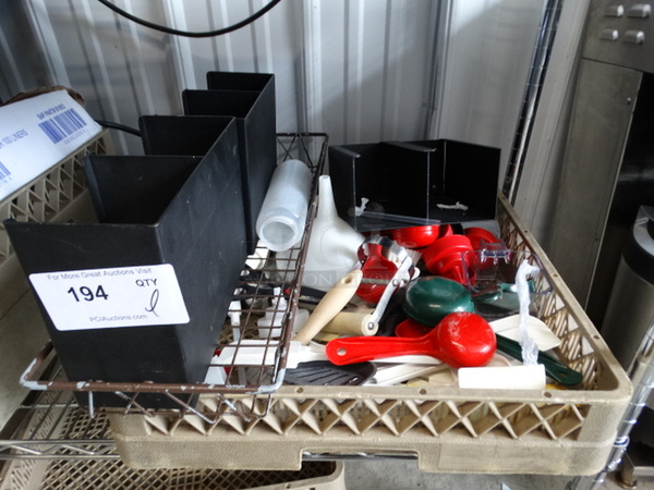 ALL ONE MONEY! Lot of Various Poly Utensils and Items in Dish Caddy! - Image 1 of 4