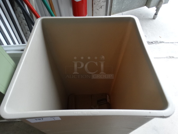 Tan Poly Trash Can. 19.5x19.5x34 - Image 3 of 4