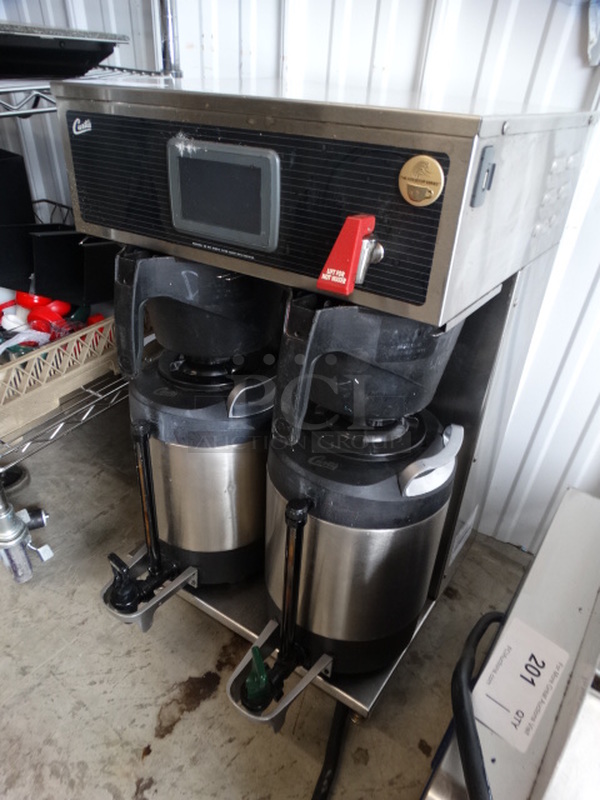 GREAT! Curtis Model G4TP1T19A3131 Stainless Steel Commercial Countertop Dual Coffee Machine w/ Hot Water Dispenser, 2 Poly Brew Baskets and 2 Coffee Servers. 220 Volts, 3 Phase. 18x18x31 - Image 2 of 7
