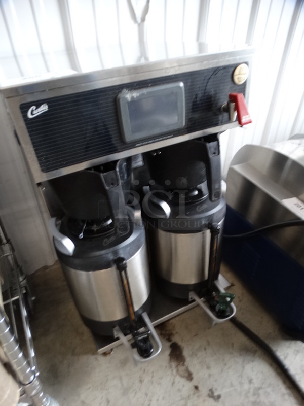 GREAT! Curtis Model G4TP1T19A3131 Stainless Steel Commercial Countertop Dual Coffee Machine w/ Hot Water Dispenser, 2 Poly Brew Baskets and 2 Coffee Servers. 220 Volts, 3 Phase. 18x18x31 - Image 3 of 7