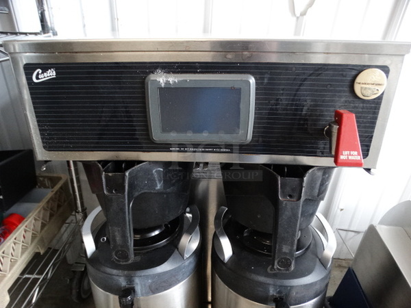GREAT! Curtis Model G4TP1T19A3131 Stainless Steel Commercial Countertop Dual Coffee Machine w/ Hot Water Dispenser, 2 Poly Brew Baskets and 2 Coffee Servers. 220 Volts, 3 Phase. 18x18x31 - Image 4 of 7