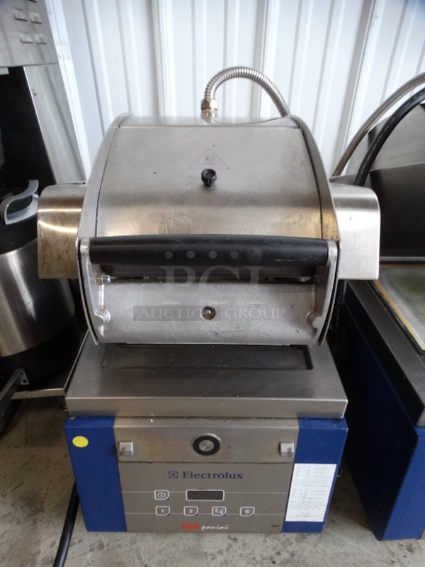 AWESOME! 2012 Electrolux Model HSPPAN HSG Panini Stainless Steel Commercial Countertop Electric Powered Panini Press. 208 Volts, 1 Phase. 14x24x21. Cannot Test Due To Plug Style