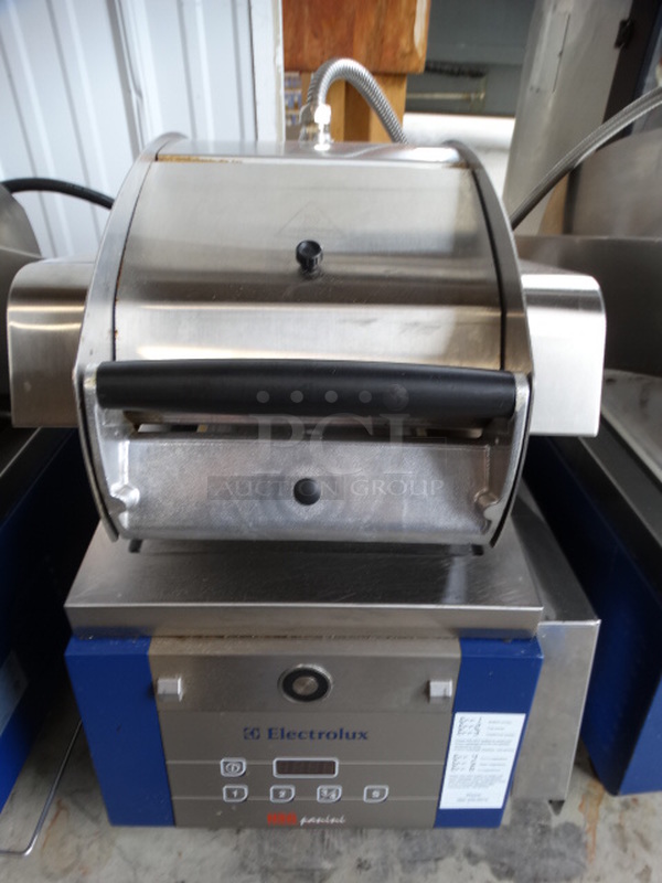 AWESOME! 2012 Electrolux Model HSPPAN HSG Panini Stainless Steel Commercial Countertop Electric Powered Panini Press. 208 Volts, 1 Phase. 14x24x21. Cannot Test Due To Plug Style - Image 1 of 7