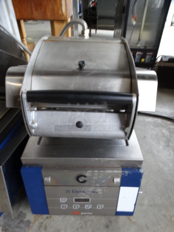 AWESOME! 2012 Electrolux Model HSPPAN HSG Panini Stainless Steel Commercial Countertop Electric Powered Panini Press. 208 Volts, 1 Phase. 14x24x21. Cannot Test Due To Plug Style