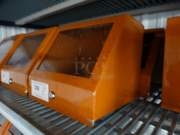2 Orange Metal Cash Deposit Boxes w/ Top Slot and Clear Front Panel. 11.5x10x10. 2 Times Your Bid! - Image 2 of 3