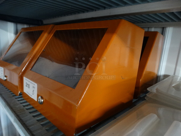 2 Orange Metal Cash Deposit Boxes w/ Top Slot and Clear Front Panel. 11.5x10x10. 2 Times Your Bid! - Image 2 of 2