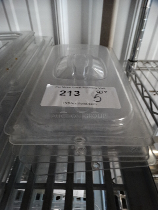 5 Clear Poly 1/3 Size Drop In Bin Lids. 5 Times Your Bid!