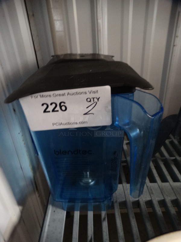 2 Blendtec Blue Poly Blender Pitchers w/ Lids. 7x7x9.5. 2 Times Your Bid! - Image 1 of 3