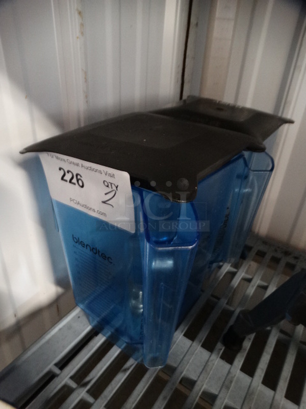 2 Blendtec Blue Poly Blender Pitchers w/ Lids. 7x7x9.5. 2 Times Your Bid! - Image 2 of 3
