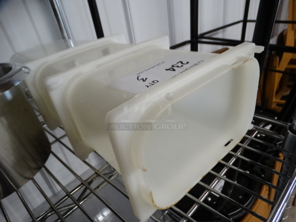 3 White Poly Bins. 7.5x4.5x10. 3 Times Your Bid! - Image 2 of 3