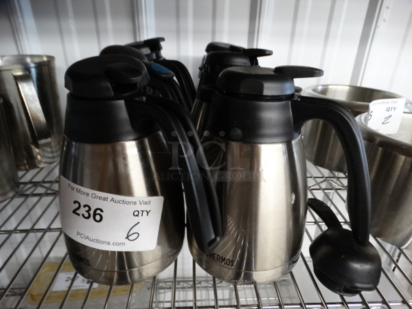 6 Chrome Finish Coffee Pots. 7x5x8. 6 Times Your Bid!