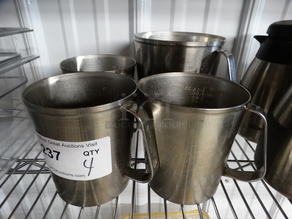 4 Metal Pitchers. Includes 6x5x5.5. 4 Times Your Bid! - Image 1 of 4