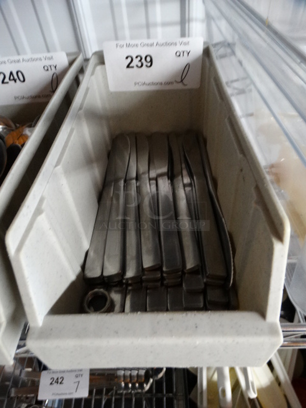 ALL ONE MONEY! Lot of Metal Knives in Poly Bin! 8" - Image 1 of 3
