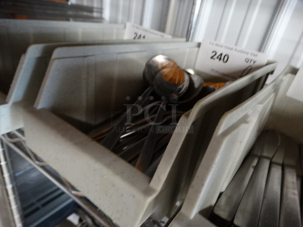 ALL ONE MONEY! Lot of Metal Soup Spoons in Poly Bin! 6" - Image 2 of 4