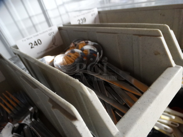 ALL ONE MONEY! Lot of Metal Soup Spoons in Poly Bin! 6" - Image 3 of 4
