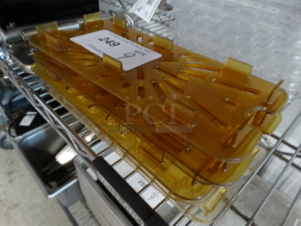 9 Amber Colored Poly 1/3 Size Drop In Bin Straining Inserts. 9 Times Your Bid! - Image 2 of 3
