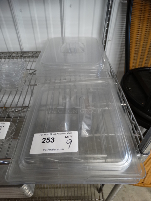 9 Poly Clear 1/2 Size Drop In Bin Lids. 9 Times Your Bid!