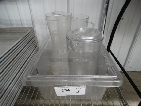 ALL ONE MONEY! Lot of Clear Poly Containers in Bin! - Image 1 of 3