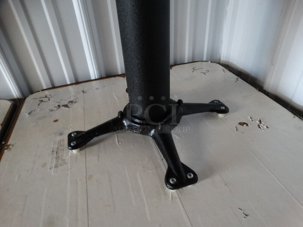 Yellow Table on Black Metal Table Base. Stock Picture - Cosmetic Condition May Vary. 24x24x30 - Image 4 of 4