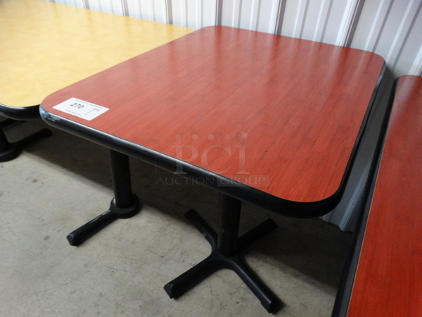 Red Table on Black Metal Table Base. 24x30x30 - Image 2 of 6