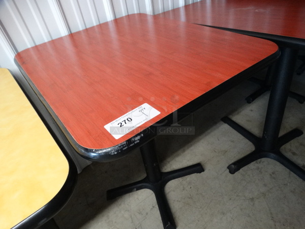 Red Table on Black Metal Table Base. 24x30x30 - Image 3 of 6