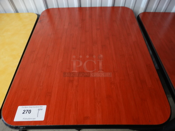 Red Table on Black Metal Table Base. 24x30x30 - Image 4 of 6