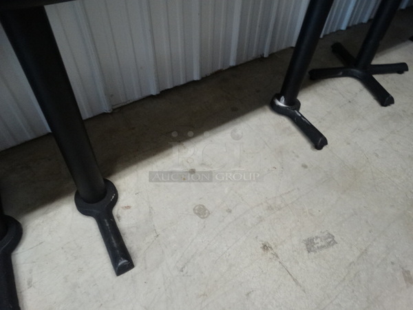 Yellow Table on 2 Black Metal Straight Leg Table Bases. Stock Picture - Cosmetic Condition May Vary. 48x30x30 - Image 5 of 5