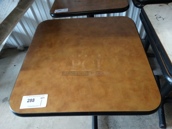 Brown Table on Black Metal Table Base. Stock Picture - Cosmetic Condition May Vary. 24x24x30 - Image 4 of 4