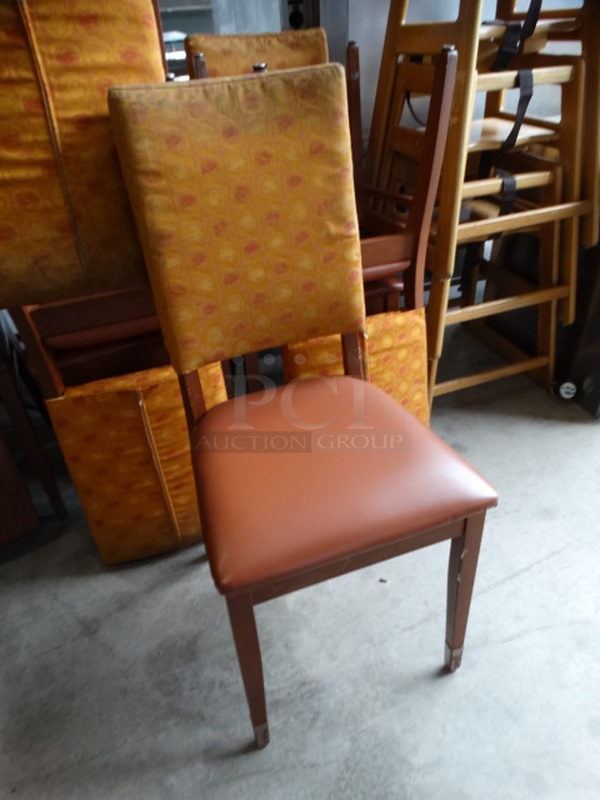 3 Dining Chairs w/ Patterned Backrest and Brown Seat Cushion. Stock Picture - Cosmetic Condition May Vary. 18x18x39. 3 Times Your Bid! - Image 3 of 6
