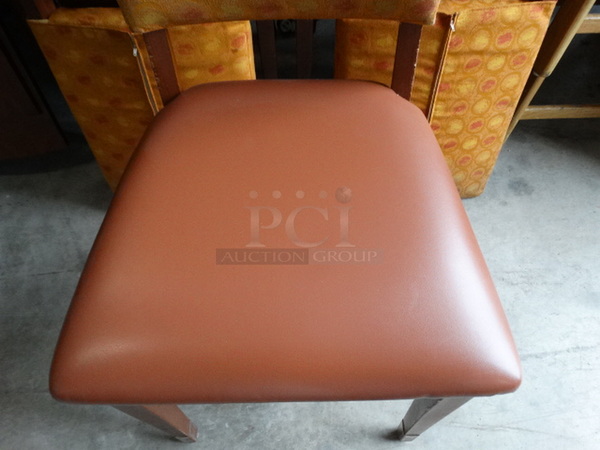 3 Dining Chairs w/ Patterned Backrest and Brown Seat Cushion. Stock Picture - Cosmetic Condition May Vary. 18x18x39. 3 Times Your Bid! - Image 6 of 6