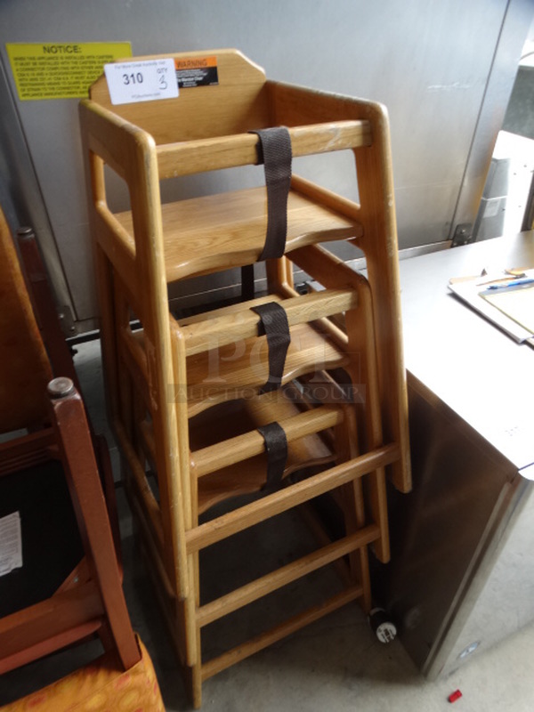 3 Wood Pattern High Chairs. 19x20x29. 3 Times Your Bid! - Image 2 of 4
