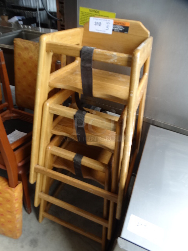 3 Wood Pattern High Chairs. 19x20x29. 3 Times Your Bid! - Image 3 of 4
