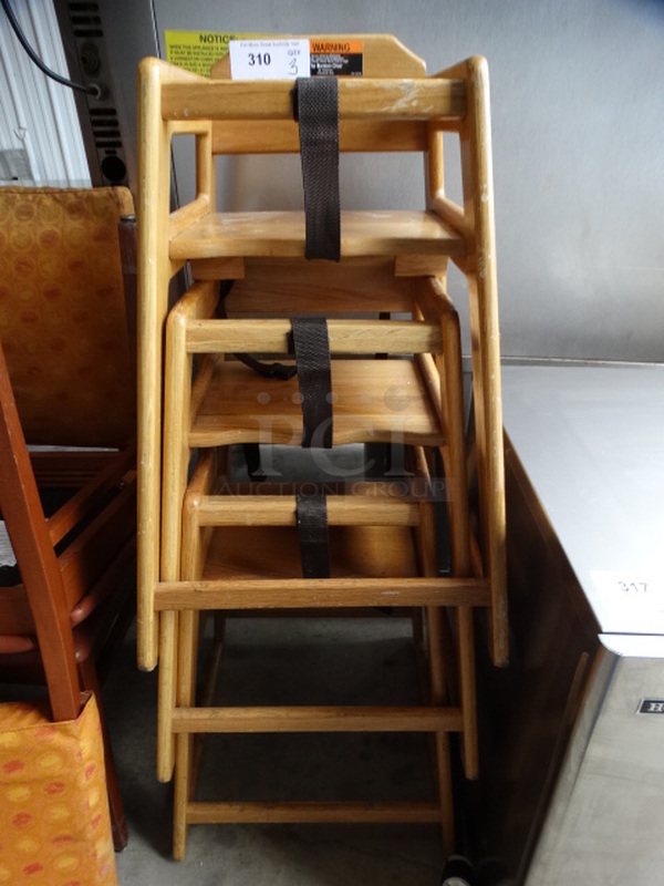 3 Wood Pattern High Chairs. 19x20x29. 3 Times Your Bid! - Image 4 of 4
