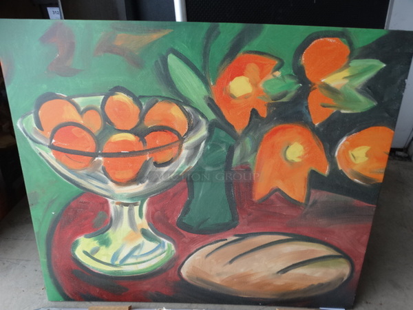 2 Pictures; Bread/Pears and Apples in Vase. 40x1x40, 40x1x48. 2 Times Your Bid! - Image 3 of 5