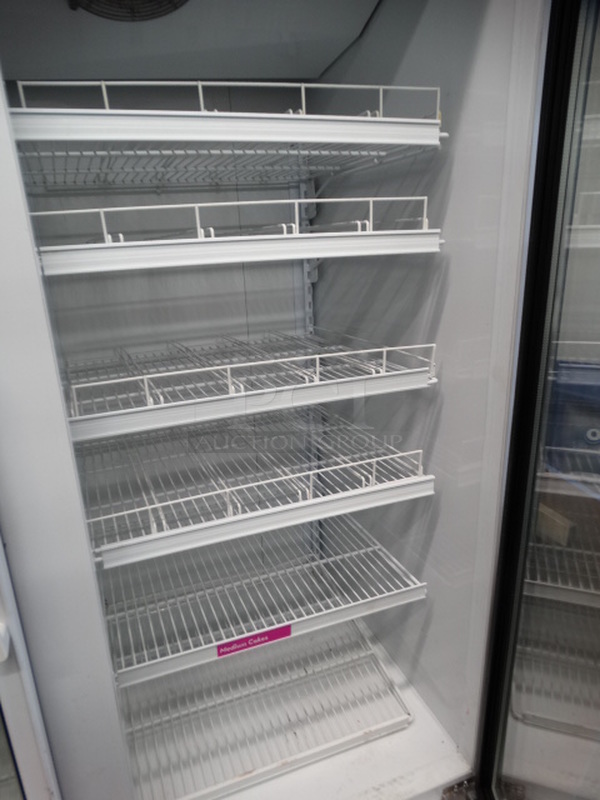WOW! Master Bilt Model BLG-52HD Metal Commercial 2 Door Reach In Freezer Merchandiser w/ Poly Coated Racks on Commercial Casters. 115 Volts, 1 Phase. 56x33x81. Cannot Test Due To Plug Style  - Image 6 of 7