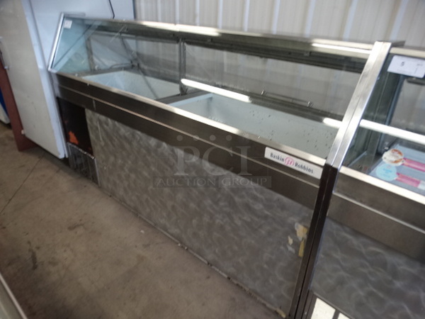 GREAT! Stainless Steel Commercial Floor Style Ice Cream Dipping Cabinet w/ 4 Metal Ice Cream Tub Collars. 89.5x30x52.5. Cannot Test - Unit Was Previously Hardwired - Image 2 of 6