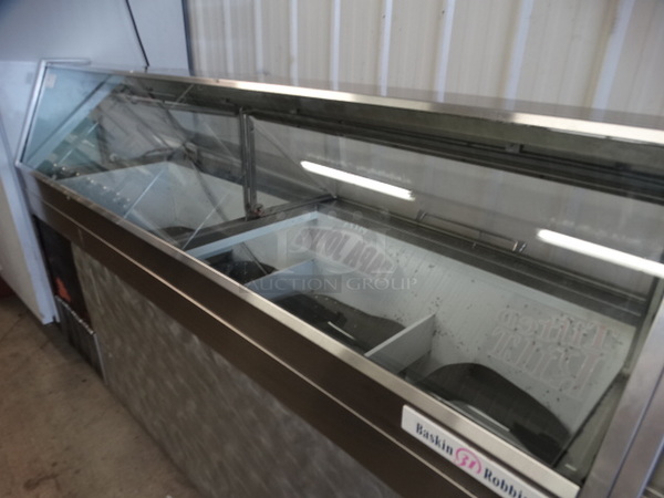 GREAT! Stainless Steel Commercial Floor Style Ice Cream Dipping Cabinet w/ 4 Metal Ice Cream Tub Collars. 89.5x30x52.5. Cannot Test - Unit Was Previously Hardwired - Image 3 of 6