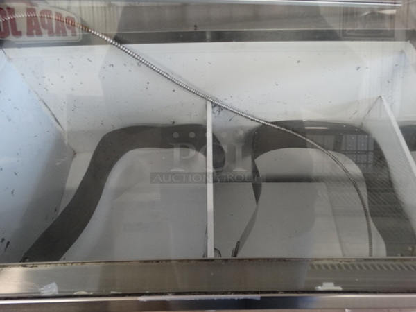 GREAT! Stainless Steel Commercial Floor Style Ice Cream Dipping Cabinet w/ 4 Metal Ice Cream Tub Collars. 89.5x30x52.5. Cannot Test - Unit Was Previously Hardwired - Image 5 of 6