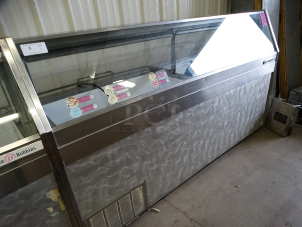 GREAT! Stainless Steel Commercial Floor Style Ice Cream Dipping Cabinet w/ 4 Metal Ice Cream Tub Collars. 89.5x30x52.5. Tested and Working! - Image 2 of 5