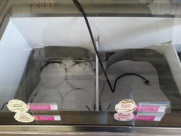 GREAT! Stainless Steel Commercial Floor Style Ice Cream Dipping Cabinet w/ 4 Metal Ice Cream Tub Collars. 89.5x30x52.5. Tested and Working! - Image 3 of 5