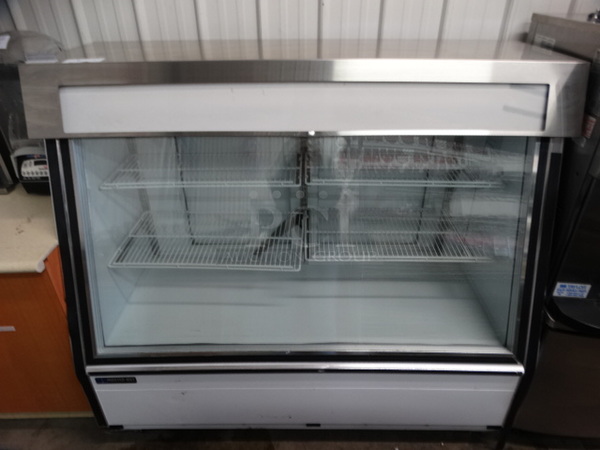 GREAT! Master Bilt Stainless Steel Commercial Floor Style Deli Display Case Merchandiser w/ Poly Coated Racks. 60x31x55. Tested and Working!