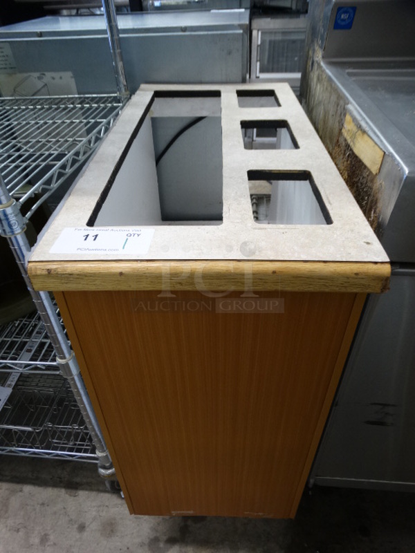 Wood Pattern Counter w/ In Counter Cut Outs. 14x30x34.5 - Image 1 of 5