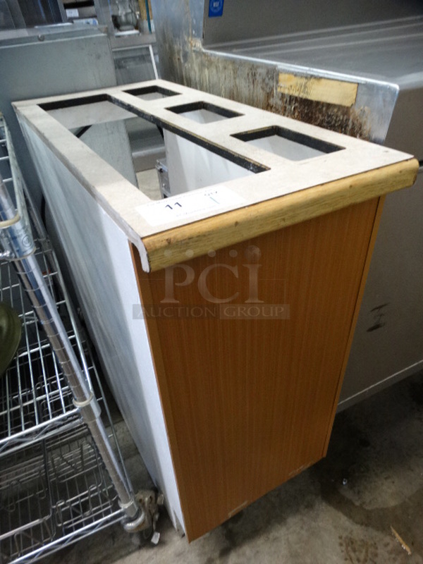 Wood Pattern Counter w/ In Counter Cut Outs. 14x30x34.5 - Image 3 of 5