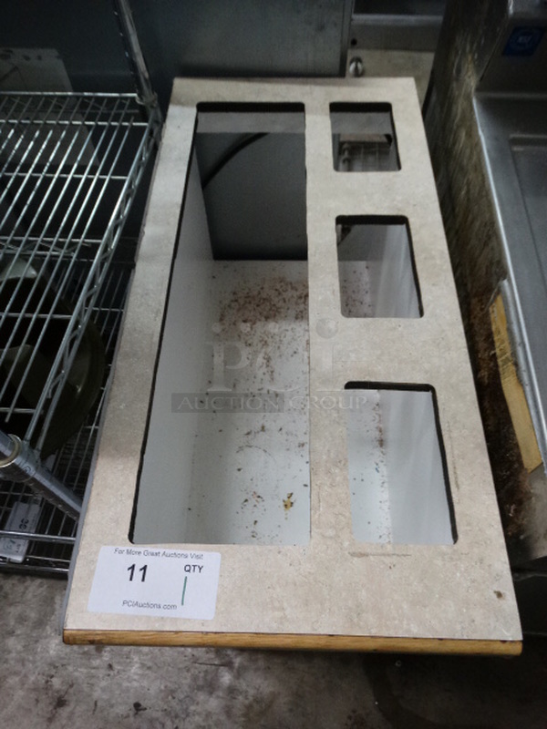 Wood Pattern Counter w/ In Counter Cut Outs. 14x30x34.5 - Image 4 of 5