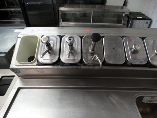 AMAZING! Stainless Steel Commercial Work Station w/ Single Door Undercounter Freezer, 15 Compartment Topping Rail Fountainette, 3 Bay Sink, Dual Drainboards, Faucet and Handles. 72x32x45. Bays 9x14x9. Drainboards 24x16x1. Cannot Test - Unit Was Previously Hardwired - Image 4 of 9