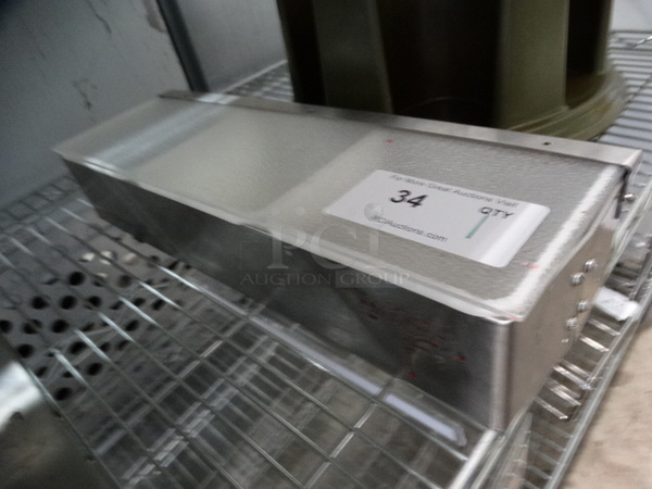 Metal Countertop Topping Rail w/ Poly Clear Lid and 3 White Poly Drop Ins. 18x6x3.5 - Image 1 of 4