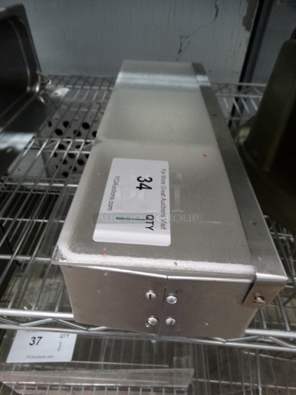 Metal Countertop Topping Rail w/ Poly Clear Lid and 3 White Poly Drop Ins. 18x6x3.5 - Image 3 of 4