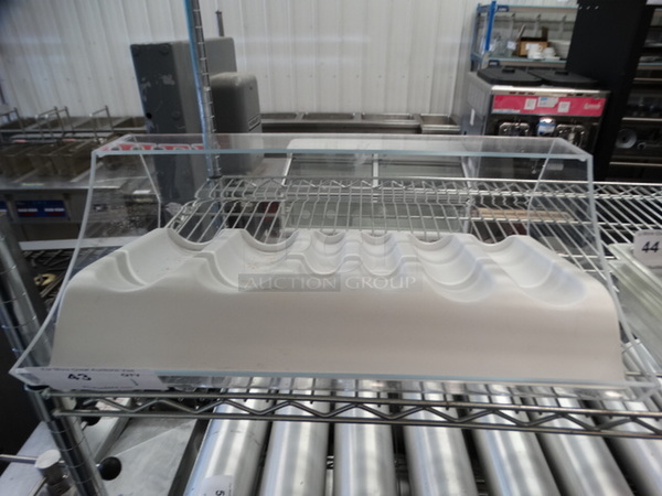 Poly Clear and White Holder. 20x13x7  - Image 1 of 4