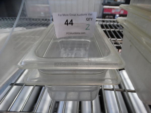 2 Poly Clear 1/9 Size Drop In Bins. 1/9x2. 2 Times Your Bid! - Image 1 of 3