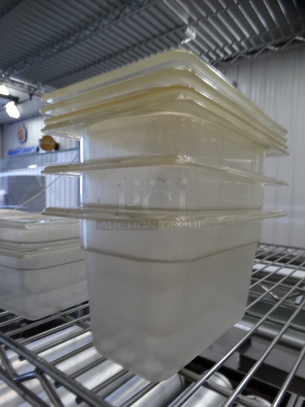 3 Poly Clear 1/9 Size Drop In Bins w/ 3 Lids. 1/9x4. 3 Times Your Bid! - Image 3 of 3